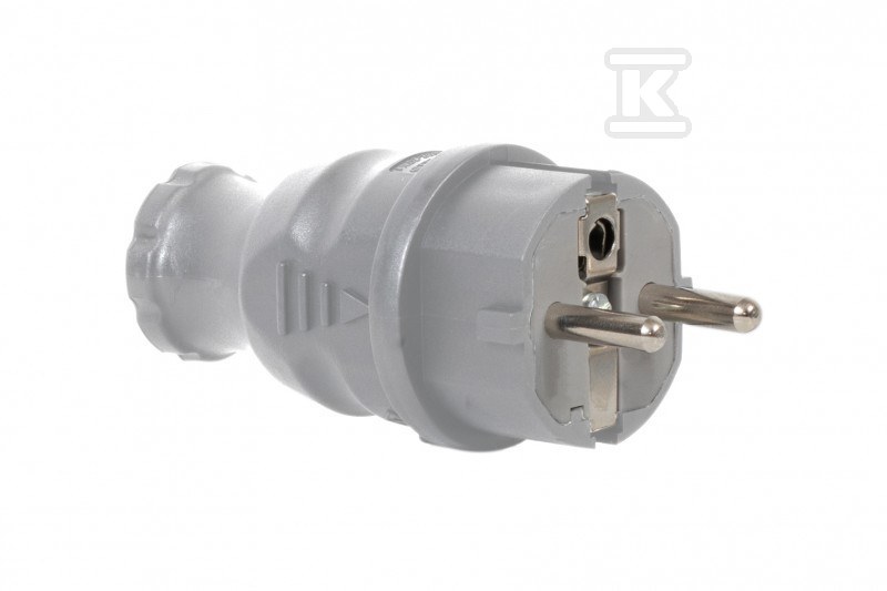 Wtyczka gumowa NOVA 16A 230V szara - F6.0358